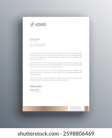 Clean and professional corporate company business letterhead template design, Modern Letterhead Layout