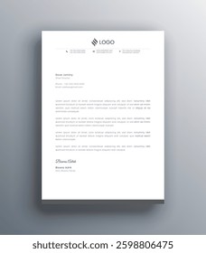 Clean and professional corporate company business letterhead template design, Modern Letterhead Layout