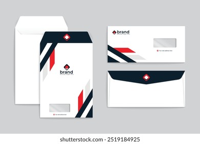 Clean and professional corporate company envelope template 