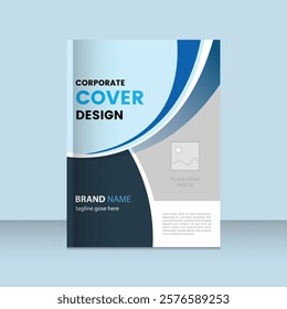 Clean and professional corporate cover design template, which is a dynamic layout.