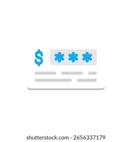 Ein sauberes, professionelles Design mit einem stilisierten Scheck mit anpassbaren Feldern, perfekt für finanzielle oder geschäftliche Konzepte. Umfasst wesentliche Bankenelemente.