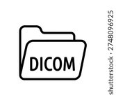 Clean and professional DICOM file icon vector design, ideal for healthcare, medical software, and digital imaging projects.