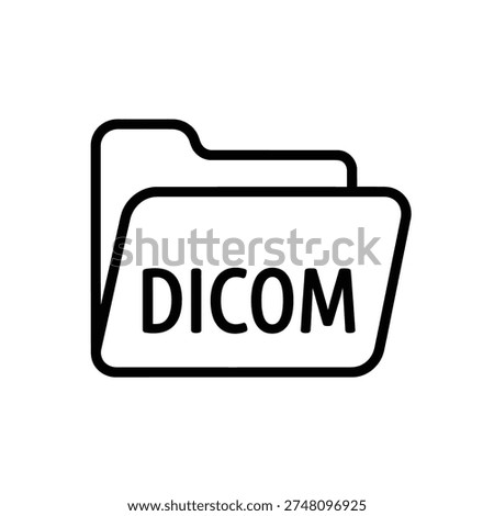 Clean and professional DICOM file icon vector design, ideal for healthcare, medical software, and digital imaging projects.