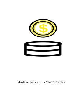 Um ícone financeiro limpo e profissional para Web, IU de aplicativo, apresentações e marketing. Perfeito para representar pagamentos on-line, depósitos, planejamento de orçamento e moeda digital.