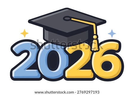 Clean and Professional Flat Graduation Cap and Diploma Icon