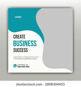 Clean and professional flyer design promoting business success, featuring a bold typography style and contact details for easy reachability.