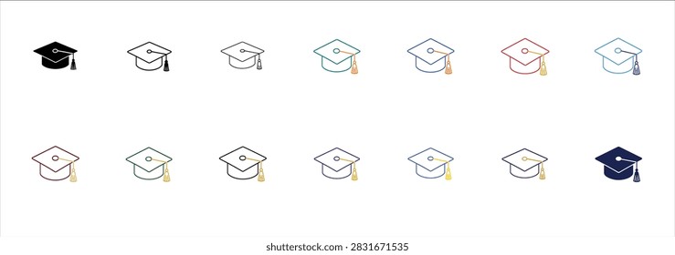Clean and professional graduation cap vector icon representing academic achievement, education, graduation, learning, success, and professional accomplishment. The simple outline design on a white background is ideal for educational websites, universities, schools, academic presentations, graduation materials, certificates, infographics, social media graphics, and education-related marketing projects.

#Graduation #Education #AcademicAchievement #GraduationCap #University #College #Student #Diploma #Learning #Success #EducationIcon #VectorIcon #Academic #Commencement