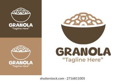 Un logotipo de granola limpio y profesional adecuado para el envasado de alimentos orgánicos y la marca de productos saludables.