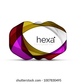 Clean professional hexagon shape business emblem. Vector techno futuristic icon