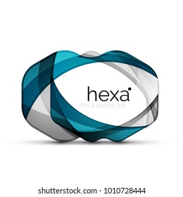 Clean professional hexagon shape business emblem. Vector techno futuristic icon