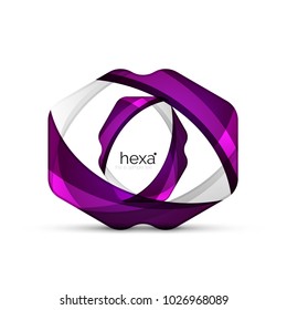 Clean professional hexagon shape business emblem. Vector techno futuristic icon