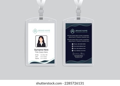 Clean professional id card template