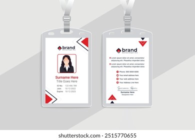 Clean professional id card template