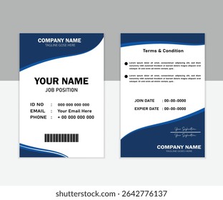 Limpar e profissional ID card design school office e mais instituto cor azul duro branco baground card id card melhor id card 