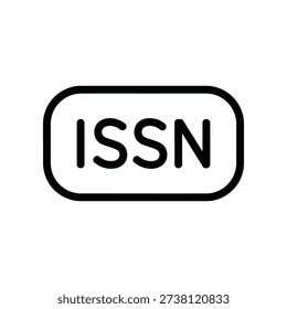 Clean and professional ISSN label design with bold text on a white isolated background, ideal for publishing and academic use.