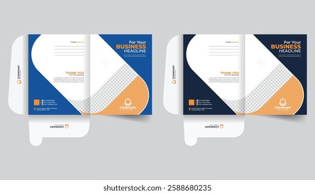 Clean and professional layout Creative colorful annual report cover template, stylish idea business file folder or stationary template
