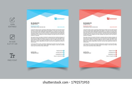 Clean Professional Letterhead template design