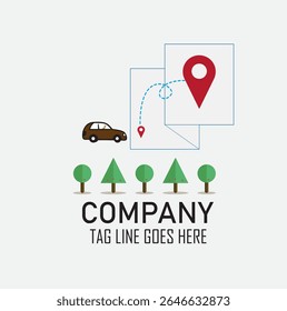 Um conceito de logotipo limpo e profissional para uma empresa de viagens com tipografia arrojada e espaço para um slogan, ideal para agências ou operadores turísticos.