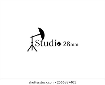 A Clean and Professional Logo Design for Studio 28 mm Featuring Minimalist Photography Elements