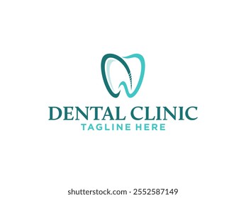 A clean and professional logo featuring a stylized tooth, designed specifically for endodontic clinics or dental care professionals. 