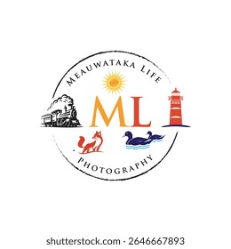 Design de logotipo de fotografia ML limpo e profissional simbolizando criatividade, foco e elegância. Perfeito para fotógrafos, estúdios e marcas de artes visuais criativas.
