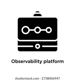 Clean and professional observability platform icon with interconnected nodes, ideal for tech, monitoring, and data analytics presentations.