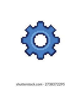 Clean professional pixel art asset of a settings gear icon suitable for configuration menus