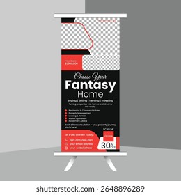 Design de modelo de banner limpo e profissional de imóveis. É adequado para qualquer finalidade de projeto e todos os tipos de negócios.