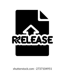 Clean and professional release button icon with upward arrow, ideal for copyright, media release, and legal documentation designs.