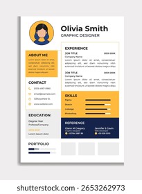 Clean Professional Resume Portfolio CV Template Minimalist Design