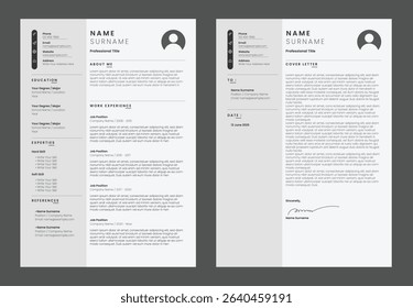 Clean and professional resume template for jobseeker. Simple ats friendly cv design.