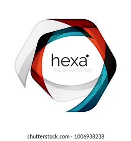 Clean professional vector business hexagon emblem