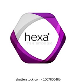 Clean professional vector business hexagon emblem