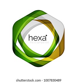 Clean professional vector business hexagon emblem