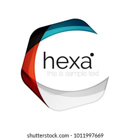 Clean professional vector business hexagon emblem