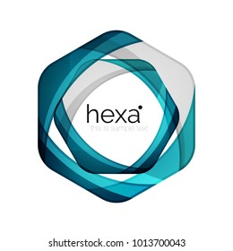 Clean professional vector business hexagon emblem