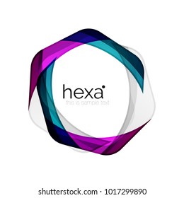 Emblema de hexágono profesional de vectores limpio