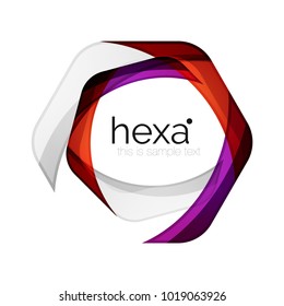 Emblema de hexágono profesional de vectores limpio