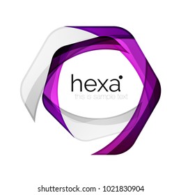 Clean professional vector business hexagon emblem