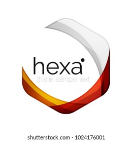 Emblema de hexágono profesional de vectores limpio