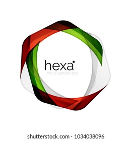 Emblema de hexágono profesional de vectores limpio
