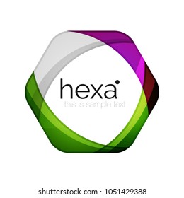 Clean professional vector business hexagon emblem