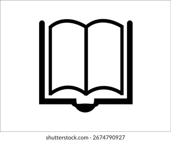 Un ícono de Vector limpio y profesional de un libro abierto en blanco. Perfecto para plataformas de e-learning, App en educación, Sitios web y cualquier proyecto relacionado con la lectura y el conocimiento.