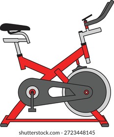 Uma ilustração vetorial limpa e profissional de uma bicicleta de exercício estacionária moderna ou bicicleta de spin, renderizada em um esquema de cores vermelho e cinza arrojado. Este gráfico de aptidão profissional captura a maquinaria essencial do ambiente moderno de ginástica, representando temas de saúde, exercício cardiovascular, trabalho árduo e treinamento atlético. Os caminhos vetoriais limpos e as cores vibrantes foram projetados de forma especializada para facilitar o uso em ilustração digital, ícones de comércio eletrônico e sinalização promocional para centros de fitness. Este símbolo icônico é ideal para marca de ginásio local, sinalização de blog de bem-estar, decalques de espaço de treino em casa personalizados e vestuário personalizado para entusiastas de fitness. O formato EPS escalável garante que as linhas técnicas do volante de inércia, pedais e guiadores permaneçam nítidas e claras mesmo quando ampliadas para murais expansivos ou sinalização comercial. Conceitualmente, a imagem representa a resistência, o progresso e a espinha dorsal da indústria de fisioterapia e perda de peso. Seja usado em mídia digital para promover uma aula de ciclismo em grupo ou em mercadorias físicas, como garrafas de água impressas e equipamentos bordados, este gráfico de bicicleta de exercício fornece um visual profissional e energético para todos os contextos relacionados à saúde pessoal e treinamento de alto desempenho, capturando a natureza confiável e trabalhadora do equipamento de fitness com uma estética moderna.