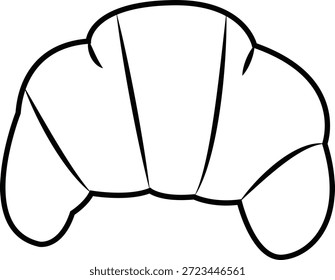 A clean and professional vector outline illustration of a traditional croissant pastry, masterfully capturing the iconic crescent shape and characteristic flaky layers of the classic French bread. This minimalist culinary graphic represents universal themes of morning routines, artisanal baking, and continental breakfast hospitality, making it an ideal selection for restaurant menu design, local bakery branding, and food blog graphics. The design features perfectly smooth vector paths and expertly designed loops, ensuring high visibility and immediate readability across various media applications. The technical file is highly optimized for use with vinyl cutting machines used to produce cafe window decals, personalized kitchen decor, and custom stickers for food enthusiasts. Conceptually, the imagery evokes feelings of freshness, comfort, and the simple pleasure of a morning treat. The master craftsmanship ensures that the characteristic curves and ridges of the pastry remain sharp and clear even when resized for small-scale mobile symbols or large-format shop signage. It serves as an essential tool for designers focusing on high-quality baked goods with a clean aesthetic that integrates seamlessly into corporate identity systems or personalized gifts, ensuring the message of culinary authenticity is communicated effectively across all digital and print platforms.
