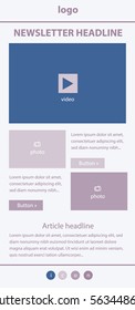 Clean Professional Web and Email Set: Business Newsletter with Creative Infographic Tiles