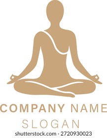 Diseño de logotipos de servicios de yoga limpios y profesionales que representan meditación, bienestar, atención plena y salud holística. Vector EPS editable adecuado para estudios de yoga, centros de bienestar, marca de spa, servicios de meditación y negocios enfocados en la salud.