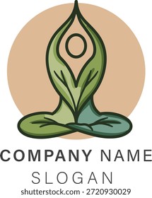 Diseño de logotipos de servicios de yoga limpios y profesionales que representan meditación, bienestar, atención plena y salud holística. Vector EPS editable adecuado para estudios de yoga, centros de bienestar, marca de spa, servicios de meditación y negocios enfocados en la salud.