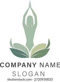 Diseño de logotipos de servicios de yoga limpios y profesionales que representan meditación, bienestar, atención plena y salud holística. Vector EPS editable adecuado para estudios de yoga, centros de bienestar, marca de spa, servicios de meditación y negocios enfocados en la salud.