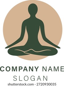 Design de logotipo de serviços de ioga limpo e profissional que representa meditação, bem-estar, atenção e saúde holística. Vetor de EPS editável adequado para estúdios de ioga, centros de bem-estar, marca de spa, serviços de meditação e empresas focadas em saúde.
